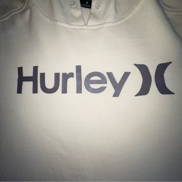 Hurley Men’s Hooded Sweatshirt In Bone Hurley Name And Logo On Front - Picture 6 of 14